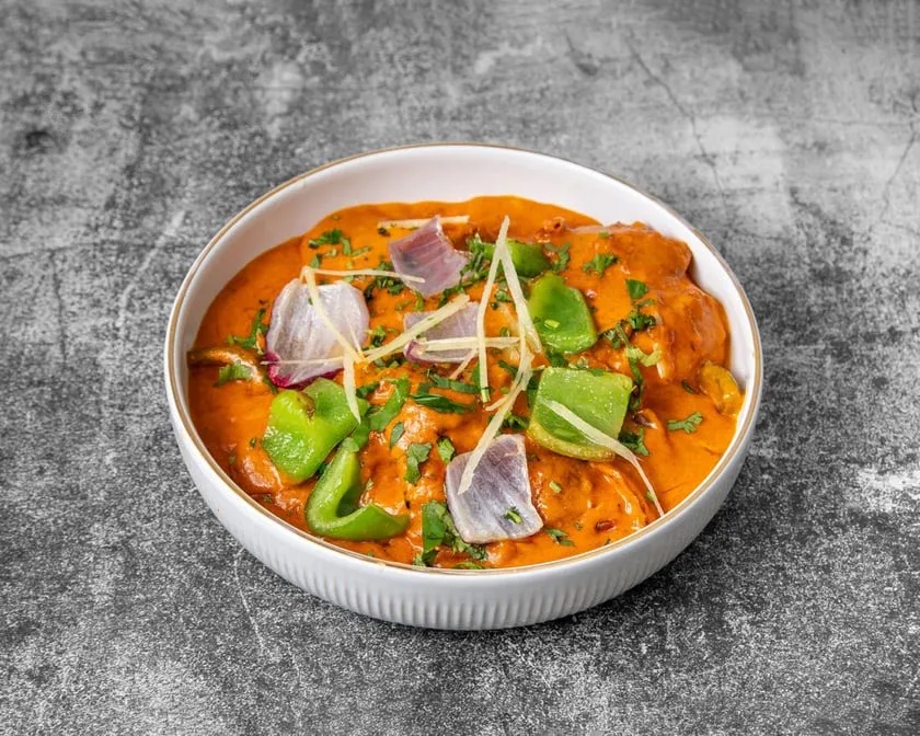 Rich vegetarian curry at Spicy Mahal, North Indian restaurant in Edmonton, AB